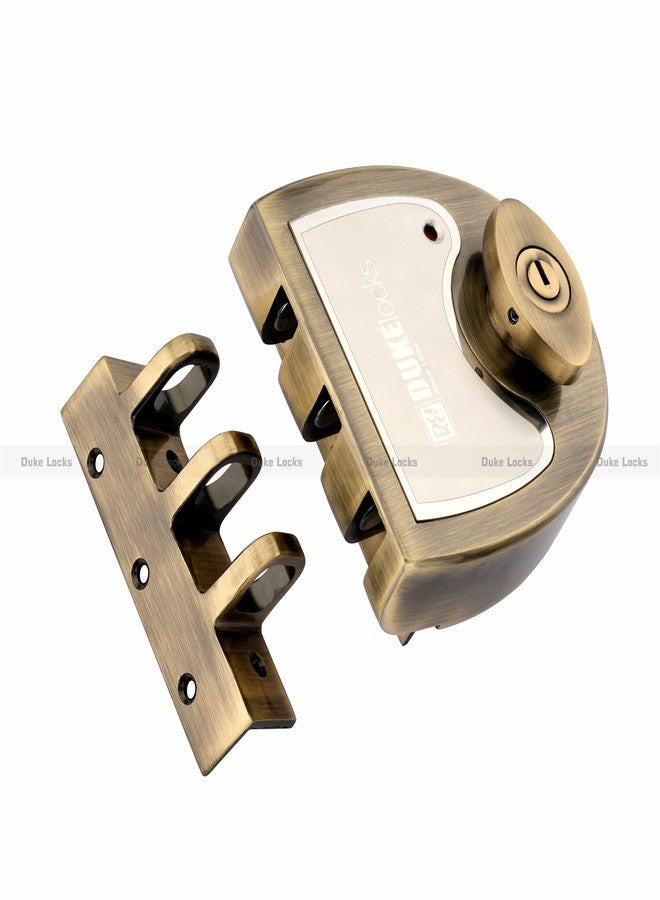 Duke Vertibolt Yoddha |Weather Proof Door Lock| 25-45mm Door Thickness| Easy Installation| 29mm Brass Cylinder| 2CK Lock | Brass Antique - Image 4